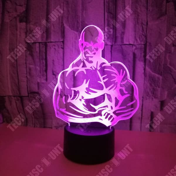 TD® Ny kreativ muskulös man 3D stereoskopisk vision touch fjärrkontroll nattlampa USB3D liten bordslampa färg nattlampa