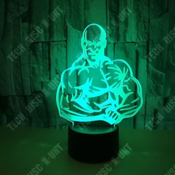 TD® Ny kreativ muskulös man 3D stereoskopisk vision touch fjärrkontroll nattlampa USB3D liten bordslampa färg nattlampa