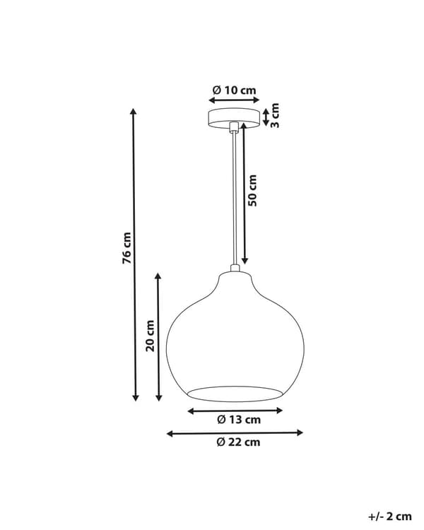 Pendel Lampe Blå Glas ø 15 cm Retro Hængelampe Glaskugle Design Køkken Spisebordslampe