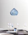 Miniatyrbillede 4 af 10: Pendel Lampe Blå Glas ø 15 cm Retro Hængelampe Glaskugle Design Køkken Spisebordslampe