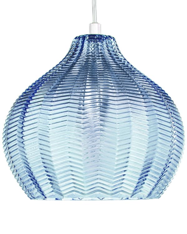 Pendel Lampe Blå Glas ø 15 cm Retro Hængelampe Glaskugle Design Køkken Spisebordslampe