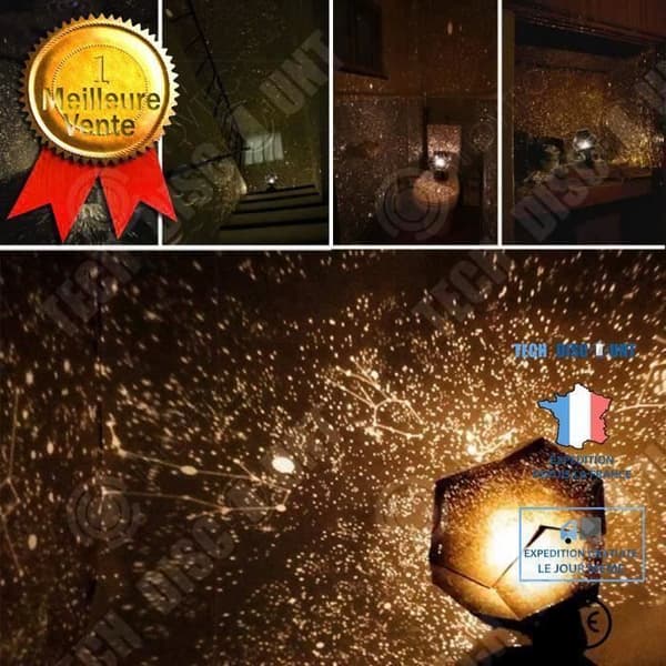 INN® Sänglampa stjärna projektorlampa galax ljus stjärnor himmel måne kosmos inredning barn armatur moder