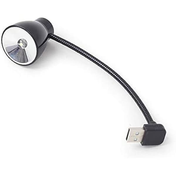 LED-lampa - GEMBIRD - NL-02 - Svart - Uppladdningsbar USB - Vridbar