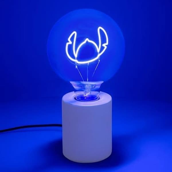 Dekorativ LED-lampa - PALADONE - Disney Stitch - Glas E27 - Blått ljus - Samlarpresent