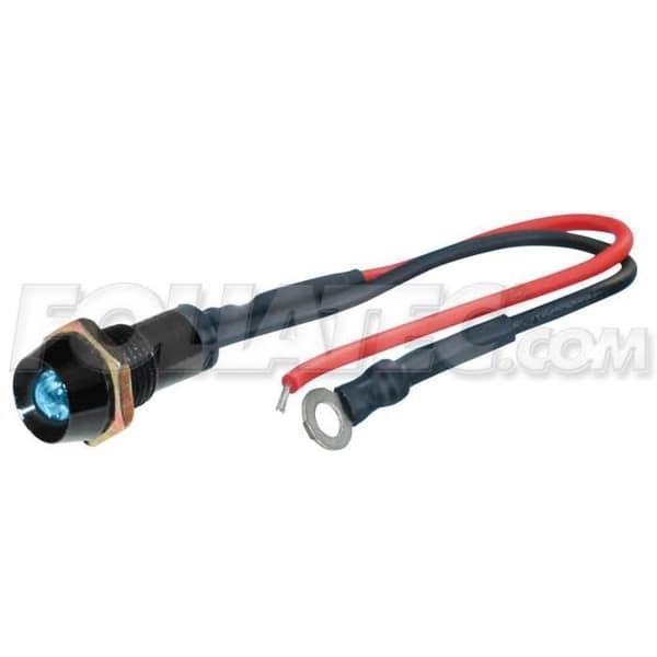 LED-kommandolampor - ISKALLT BLÅ - Diameter 10 mm - Färg Svart - Inomhusbruk - Elektrisk
