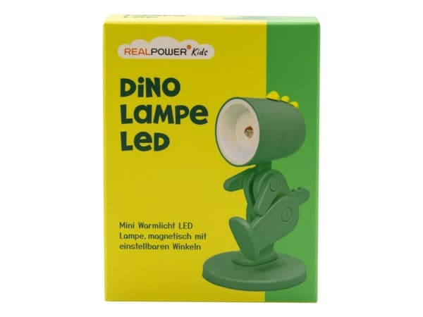 RealPower LED-djurlampa Green Dino med bas