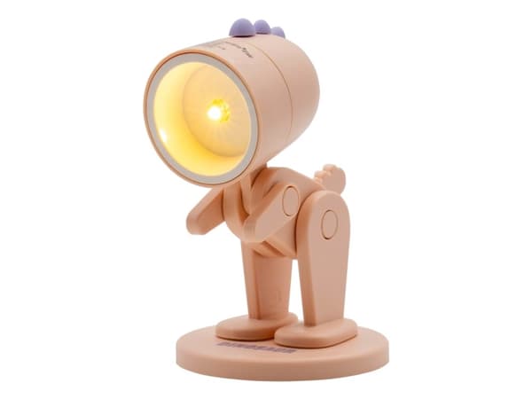 RealPower LED-djurlampa Rosa dino med bas