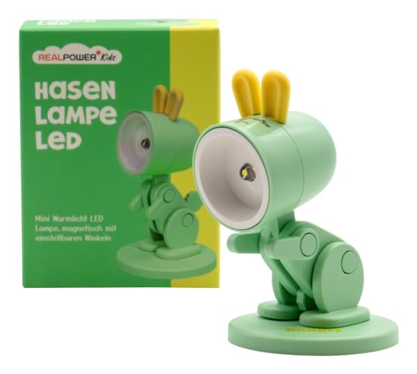 RealPower LED-djurlampa Grenn kanin med bas