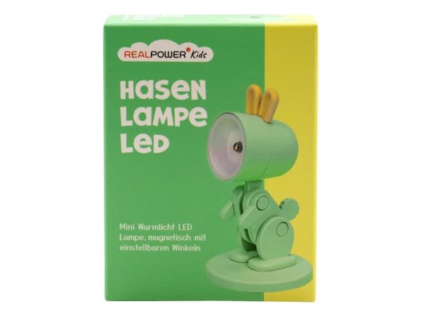 RealPower LED-djurlampa Grenn kanin med bas