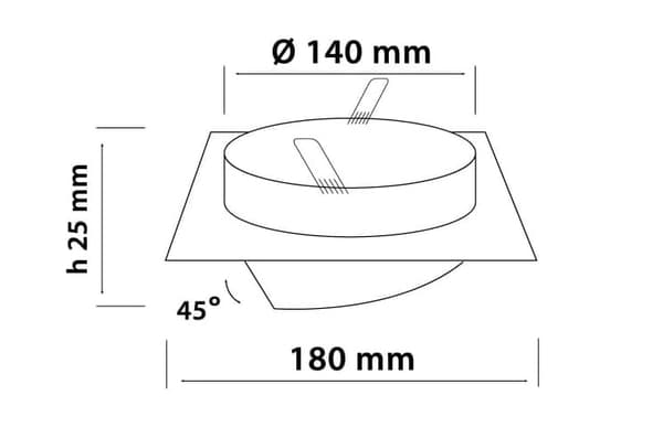 Led Line loft forsænket firkantet mat sort 248399