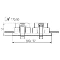 Miniatyrbild 3 av 3: Kanlux takspotlight REUL 2xDTL W/B vit/svart 33663