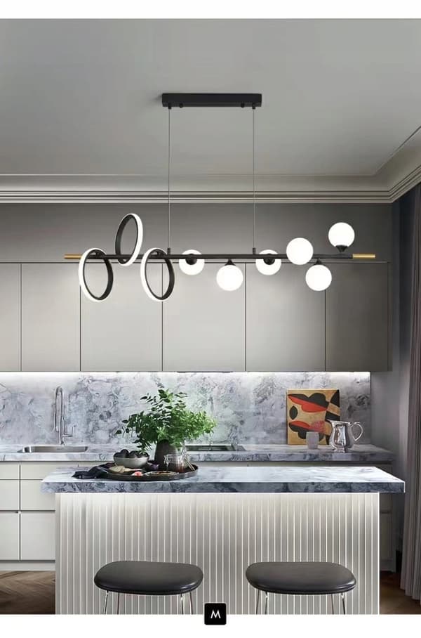 LED loftslampe PLAFON Lysekrone 3-ringskugler NYHED