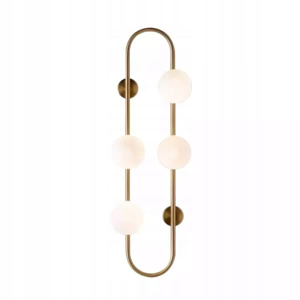 GYLDEN VÄGGLAMPA GLASS Sconce 4 KULAR MJÖLKIG