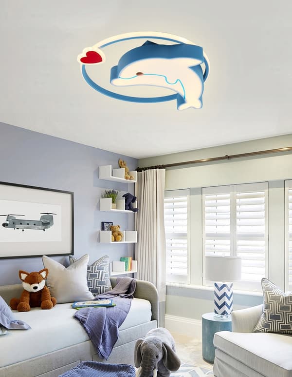 Børneloftslampe LED lysekrone fly sky delfin ny