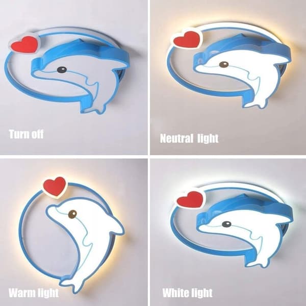 Børneloftslampe LED lysekrone fly sky delfin ny