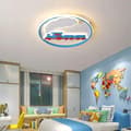 Miniatyrbillede 3 af 6: Børneloftslampe LED lysekrone flyvemaskine sky choo-choo ny