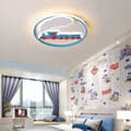 Miniatyrbillede 6 af 6: Børneloftslampe LED lysekrone flyvemaskine sky choo-choo ny