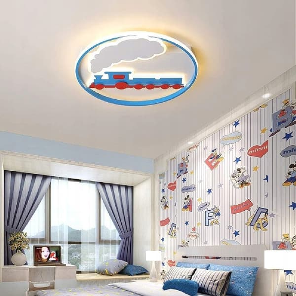 Børneloftslampe LED lysekrone flyvemaskine sky choo-choo ny