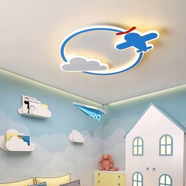 Lasten kattolamppu LED-kattokruunu lentokonepilvi uusi