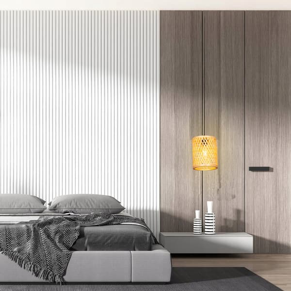 Loftslampe Hængende Bambus BOHO Rattan Træ Loft