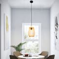 Pikkukuva 5 / 5: Kattolamppu ripustettava bambu BOHO rottinkipuuta loft lintu