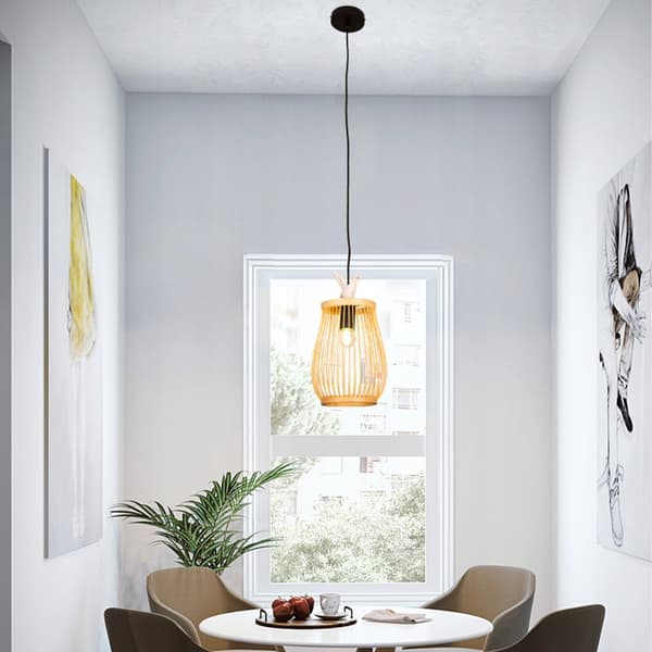 Kattolamppu ripustettava bambu BOHO rottinkipuuta loft lintu