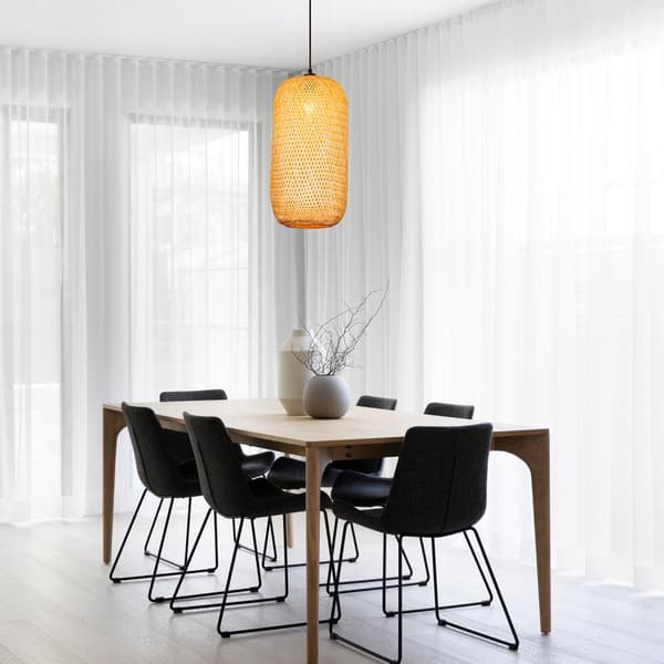Loftslampe Hængende Bambus BOHO Rattan Træ Loft