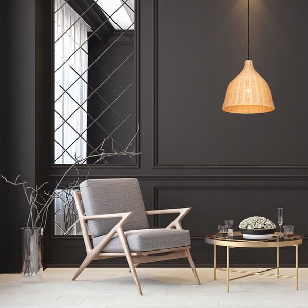 Loftslampe Hængende Bambus BOHO Rattan Træ Loft