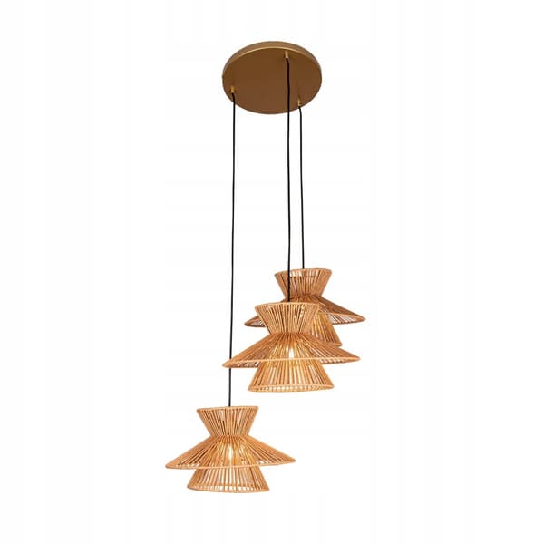Loftslampe Hængende Bambus BOHO Rattan Træ Loft