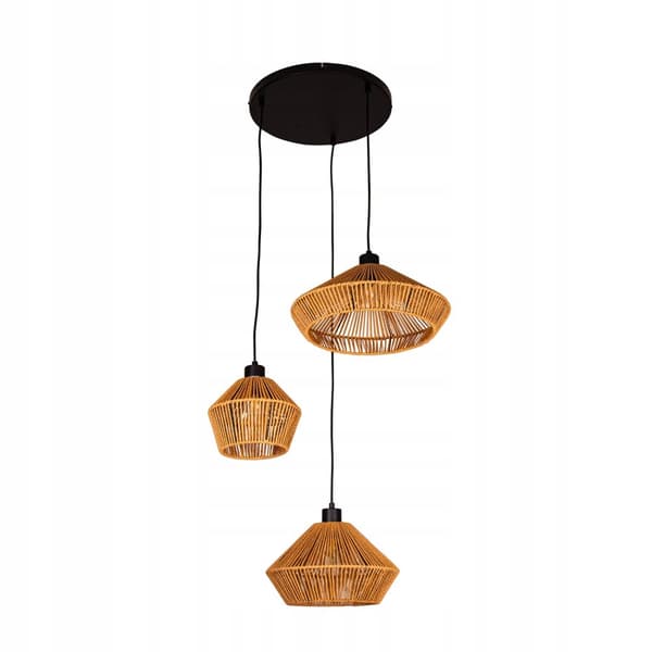 Kattolamppu riippuva bambu BOHO rottinkipuuparvi
