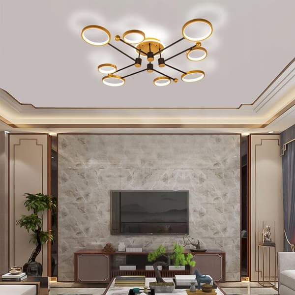 LED Ring Pendel Loftslampe Ring Lysekrone Living Room Goblet Fjernbetjening