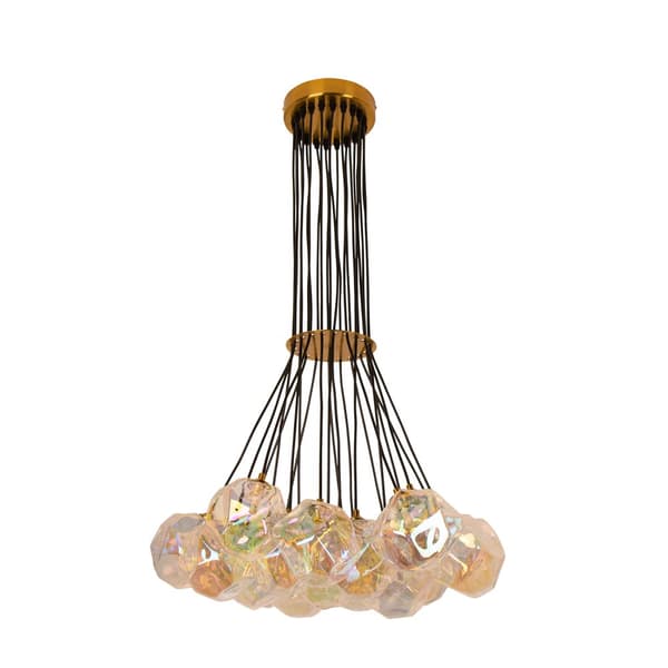 Loftslampe Hængende Lysekrone Til Stue Spisestue Guld 21 Glaskugler