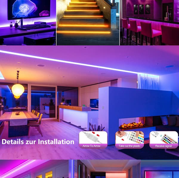 INF Smart LED Strip Lights 15M med WiFi Controller & APP