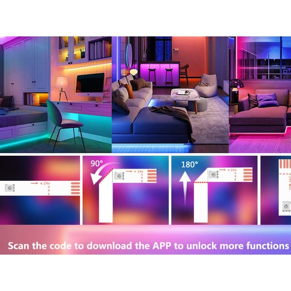 INF 3M RGB LED Strip Light Kit med 24-tasters IR-fjernbetjening