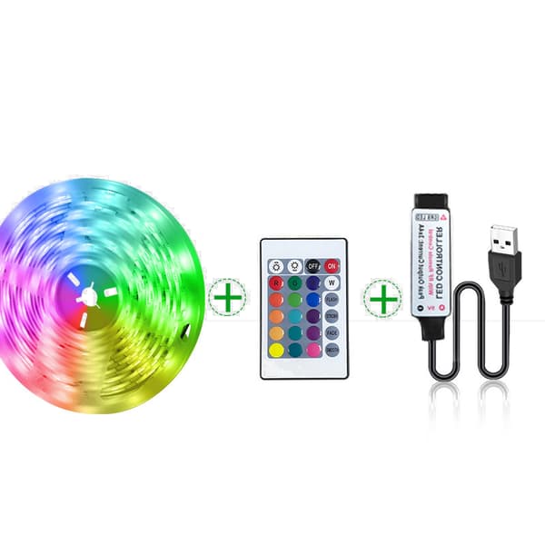 INF 3M RGB LED Strip Light Kit med 24-tasters IR-fjernkontroll