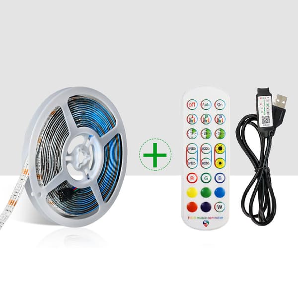 INF 5M RGB LED Strip Lights Kit med IR & Bluetooth-kontroll