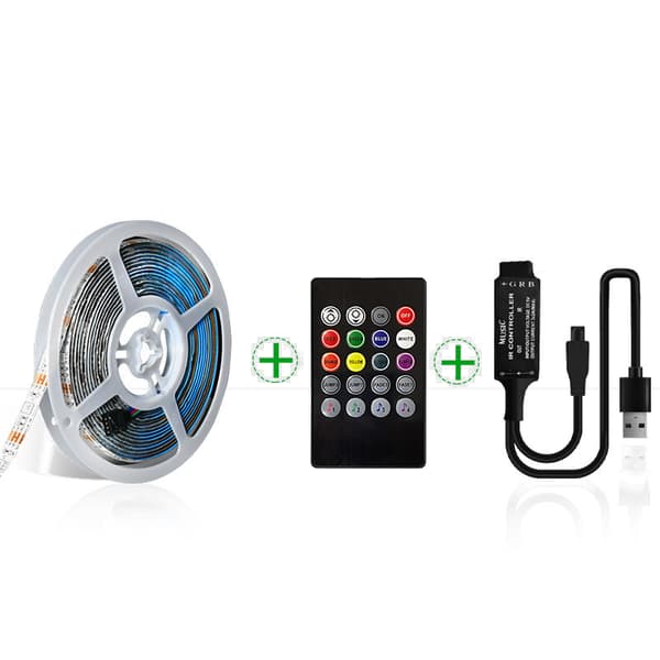 INF 3M RGB LED Strip Lights Kit med 20-Key Musik Fjernbetjening
