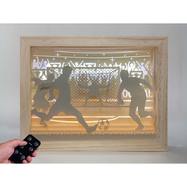 Magical Men&#39;s Football wood lamp
