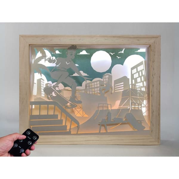 Skate Park wood lamp