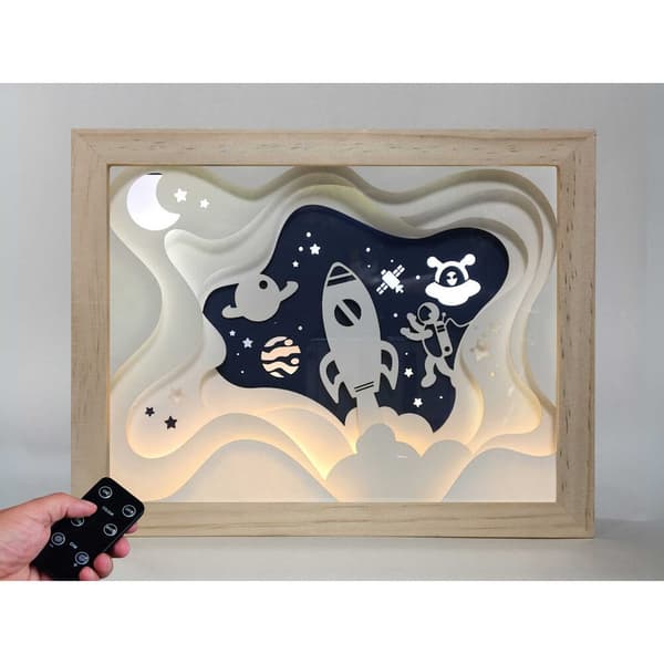 Space wood lamp