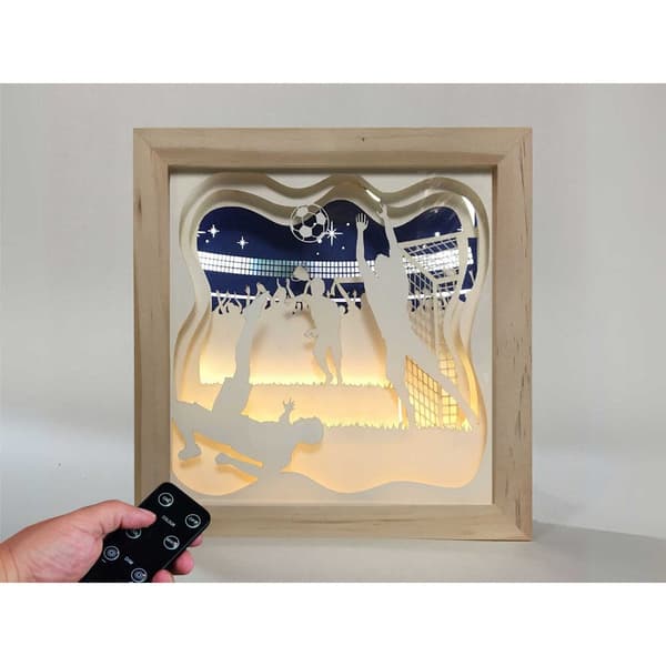 Magical Men&#39;s Football wood lamp