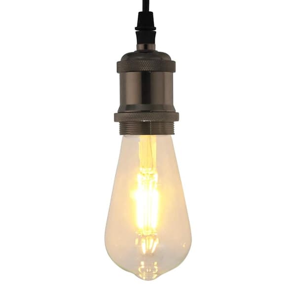 Lamphållare 2 st blank svart E27