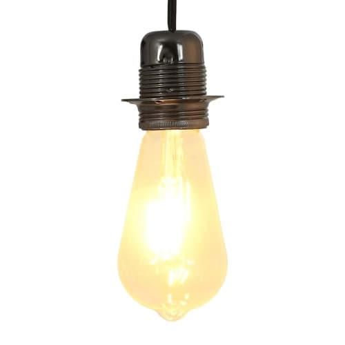Lamphållare 2 st blank svart E27