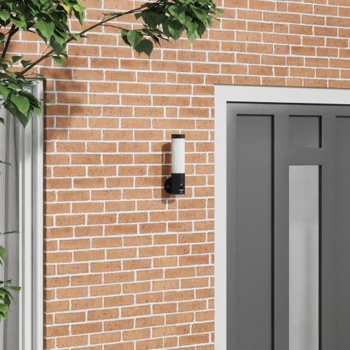 Utomhusvägglampa med sensor Svart Rostfritt Stål IP44