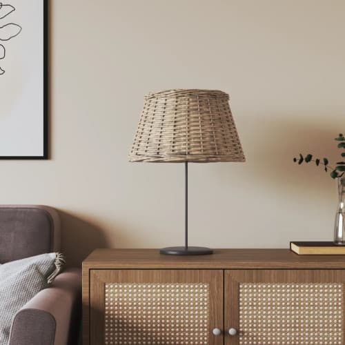 Lampskärm brun Ø50x30 cm korgmaterial