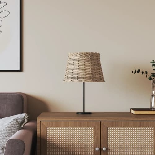 Lampskärm brun Ø25x17 cm korgmaterial