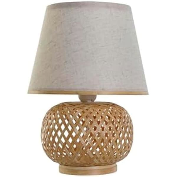 Bordslampa - DKD Home Decor - Brun - Bambu - 50 W - 220 V - 24 x 24 x 34 cm