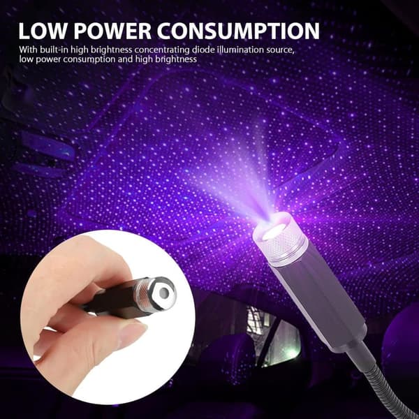 USB Atmosphere Lights, Justerbara LED Car Interior Lights, Olika lägen USB Star Projector Night Light, Interiörbelysning, LED Car Star Lights