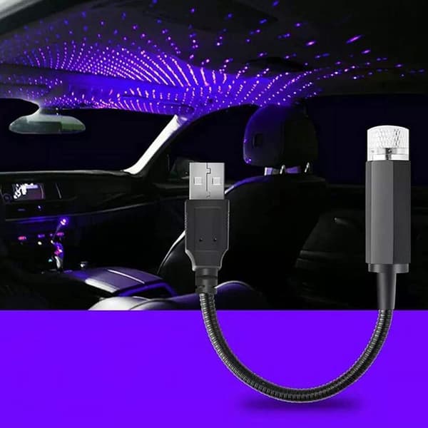 USB Atmosphere Lights, Justerbara LED Car Interior Lights, Olika lägen USB Star Projector Night Light, Interiörbelysning, LED Car Star Lights