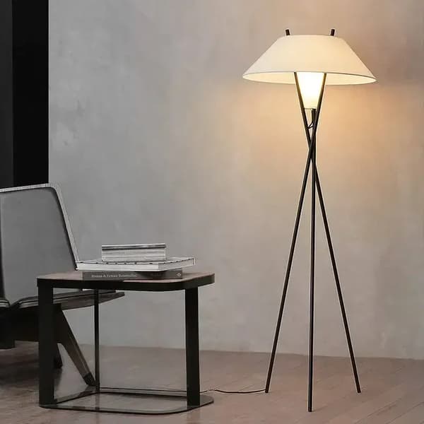 Modern Golvlampa, Dimbar Funktion, Belysning upp till 10 Kvadratmeter,EU-kontakt, LED varm ljus, Svart